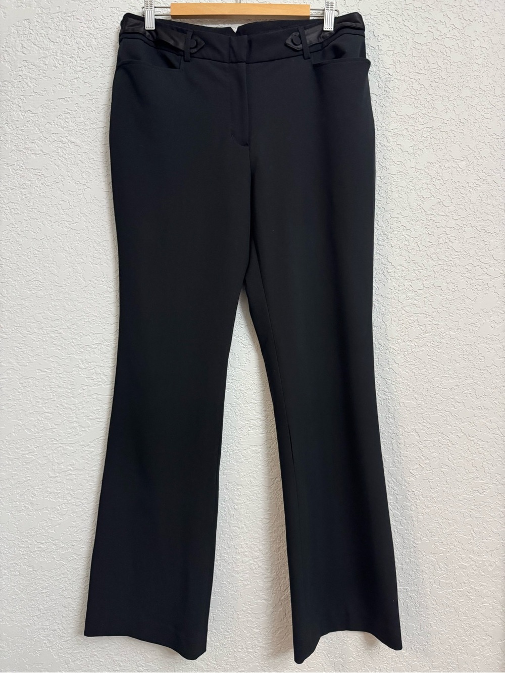 Kenar Black Boot-Cut Dress Pants
